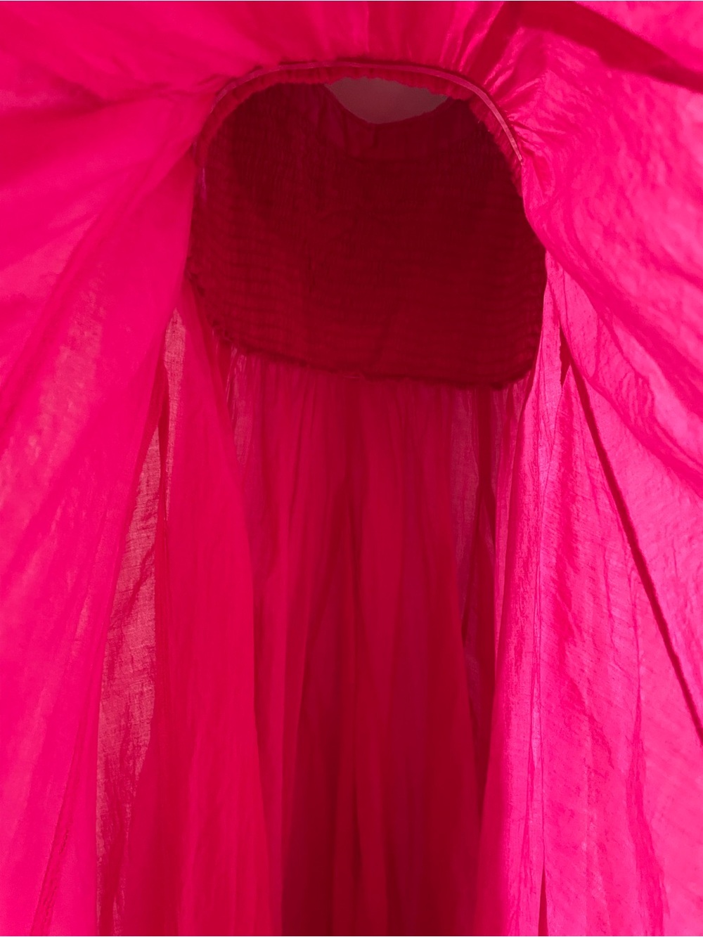 Neiman Marcus Rosette Hot Pink Maxi Flared Sundress SZ L Full flowy Skirt |Gorg - Picture 7 of 12